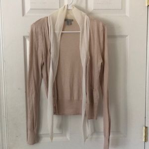 Cream Tan Silk Cardigan